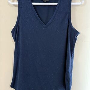 Blue V-Neck Tank Top with Relaxed Fit
